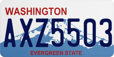 WA license plate AXZ5503