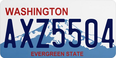 WA license plate AXZ5504
