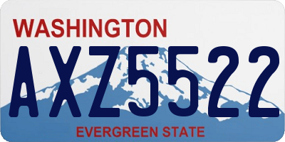 WA license plate AXZ5522