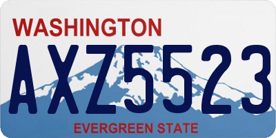 WA license plate AXZ5523