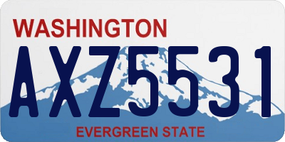 WA license plate AXZ5531