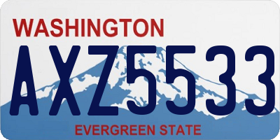 WA license plate AXZ5533