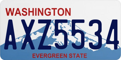WA license plate AXZ5534