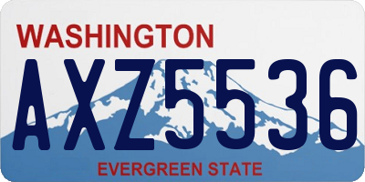 WA license plate AXZ5536