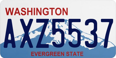 WA license plate AXZ5537