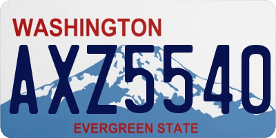 WA license plate AXZ5540