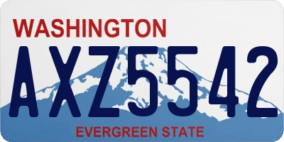 WA license plate AXZ5542