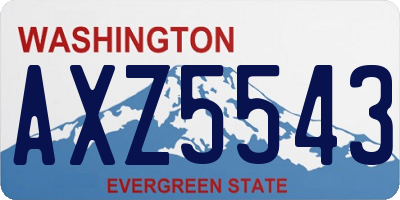 WA license plate AXZ5543