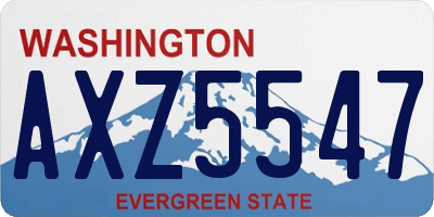 WA license plate AXZ5547