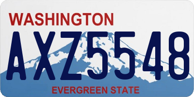 WA license plate AXZ5548