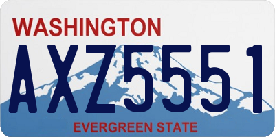 WA license plate AXZ5551