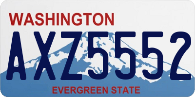 WA license plate AXZ5552