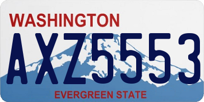 WA license plate AXZ5553