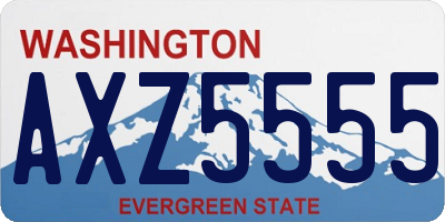 WA license plate AXZ5555