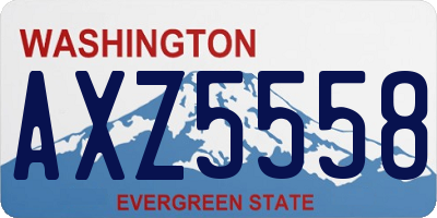 WA license plate AXZ5558