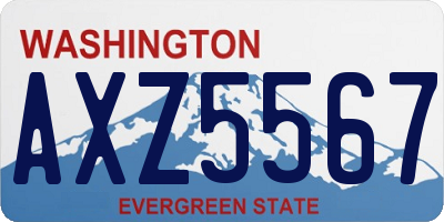 WA license plate AXZ5567