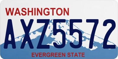 WA license plate AXZ5572