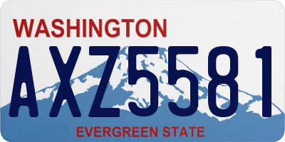 WA license plate AXZ5581