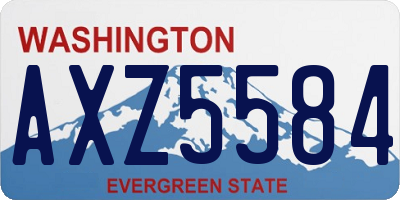 WA license plate AXZ5584