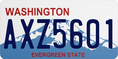 WA license plate AXZ5601