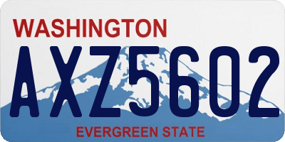 WA license plate AXZ5602