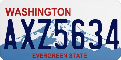 WA license plate AXZ5634