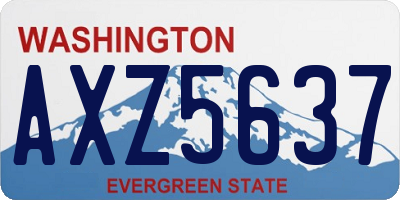 WA license plate AXZ5637