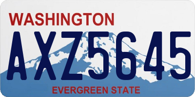 WA license plate AXZ5645