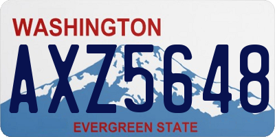 WA license plate AXZ5648