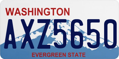 WA license plate AXZ5650
