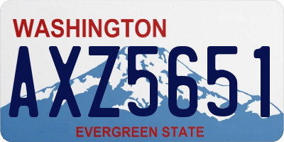 WA license plate AXZ5651