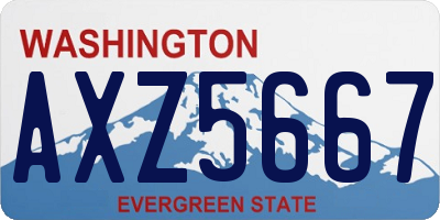 WA license plate AXZ5667