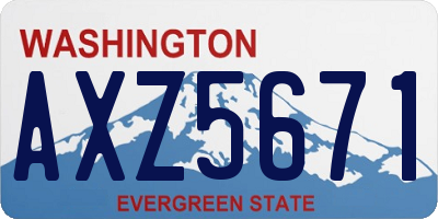 WA license plate AXZ5671