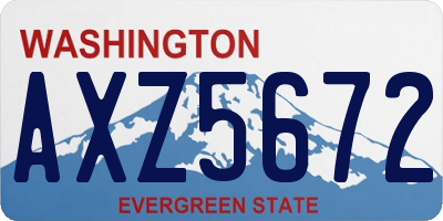 WA license plate AXZ5672