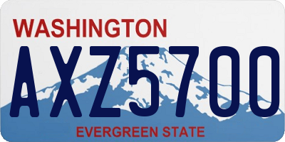 WA license plate AXZ5700
