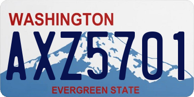 WA license plate AXZ5701