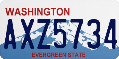 WA license plate AXZ5734