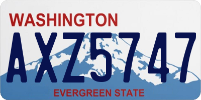 WA license plate AXZ5747