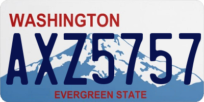 WA license plate AXZ5757