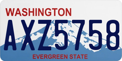 WA license plate AXZ5758