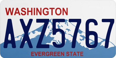 WA license plate AXZ5767