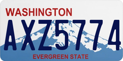 WA license plate AXZ5774