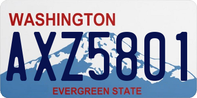 WA license plate AXZ5801