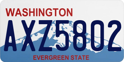 WA license plate AXZ5802