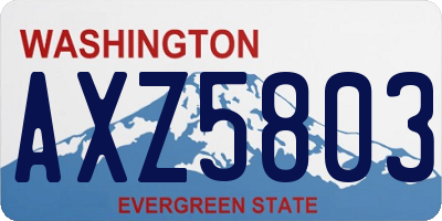 WA license plate AXZ5803