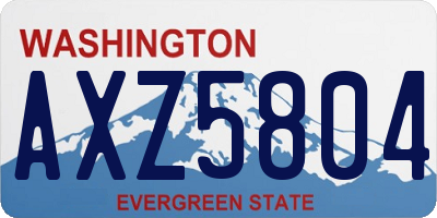 WA license plate AXZ5804