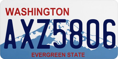 WA license plate AXZ5806