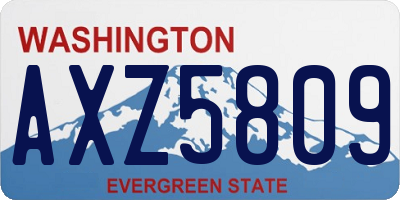 WA license plate AXZ5809