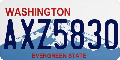 WA license plate AXZ5830
