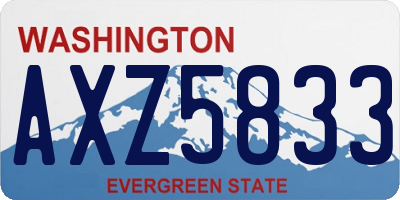 WA license plate AXZ5833